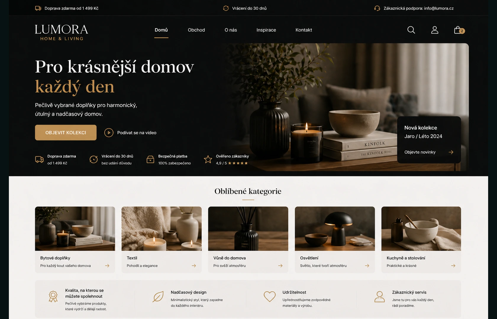 Ukázka menšího e-shopu s produktovými kartami a přehlednou nákupní logikou